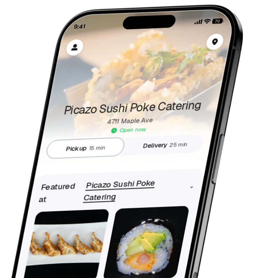 Picazo Sushi Poke Catering app preview
